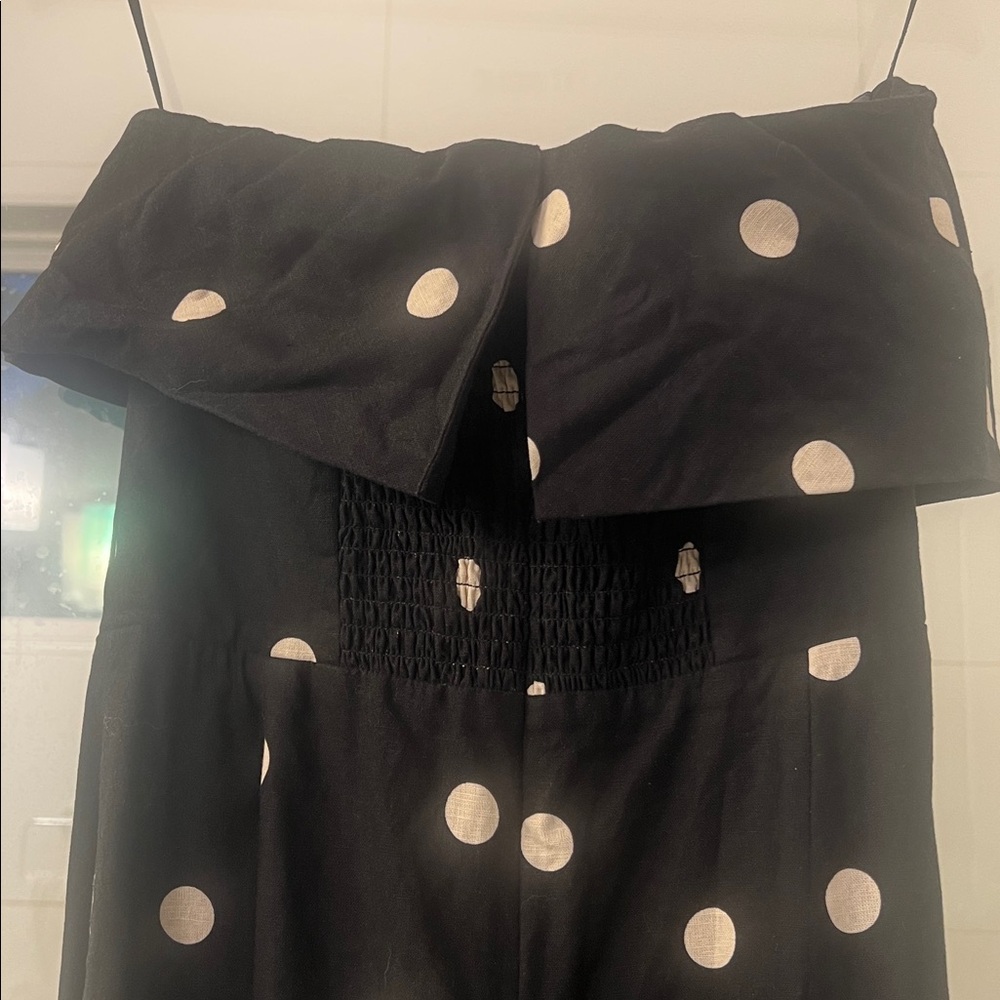 Sezane Black Jumpsuit with White Dots - Picture 5 of 7